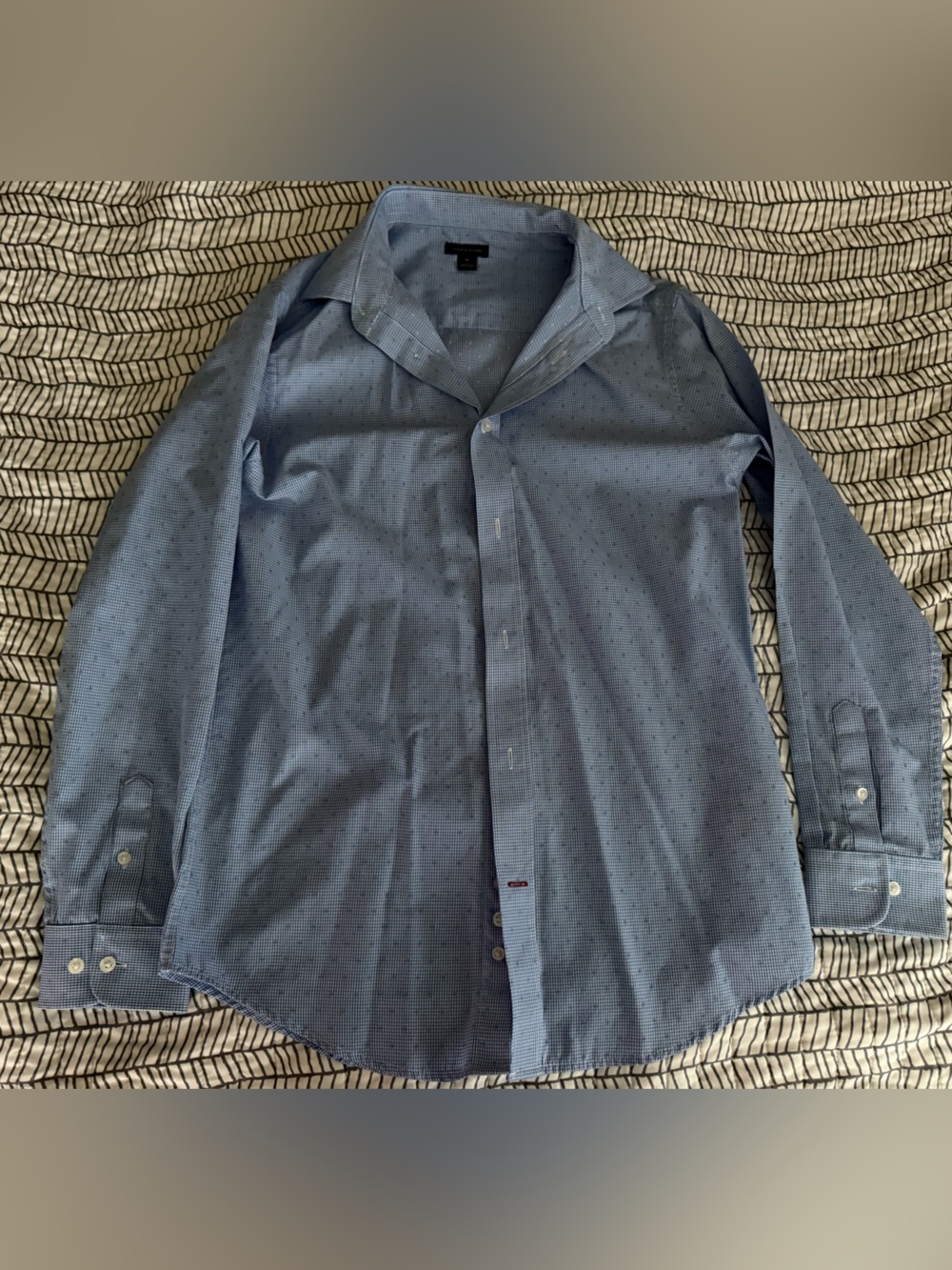 Tommy Hilfiger Blue Micro-Pattern Button-Down Shirt